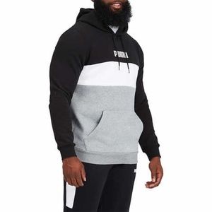 New! Puma Men's M Double Down Black Gray Hoodie Sweatshirt NWT